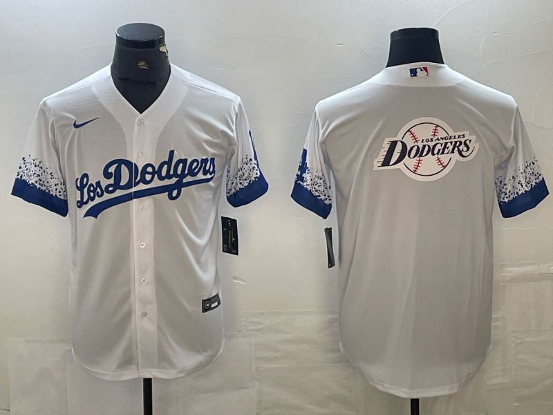 Men 2025 Los Angeles Dodgers Blank White City edition Nike MLB Jersey style 6231